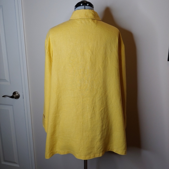 David Dart Collection gold linen buttondown tunic XL EUC - Picture 2 of 9